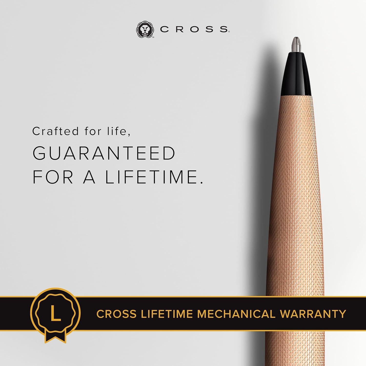 Bolígrafo Recargable Cross ATX Oro Rosa Arenado Punta Fina