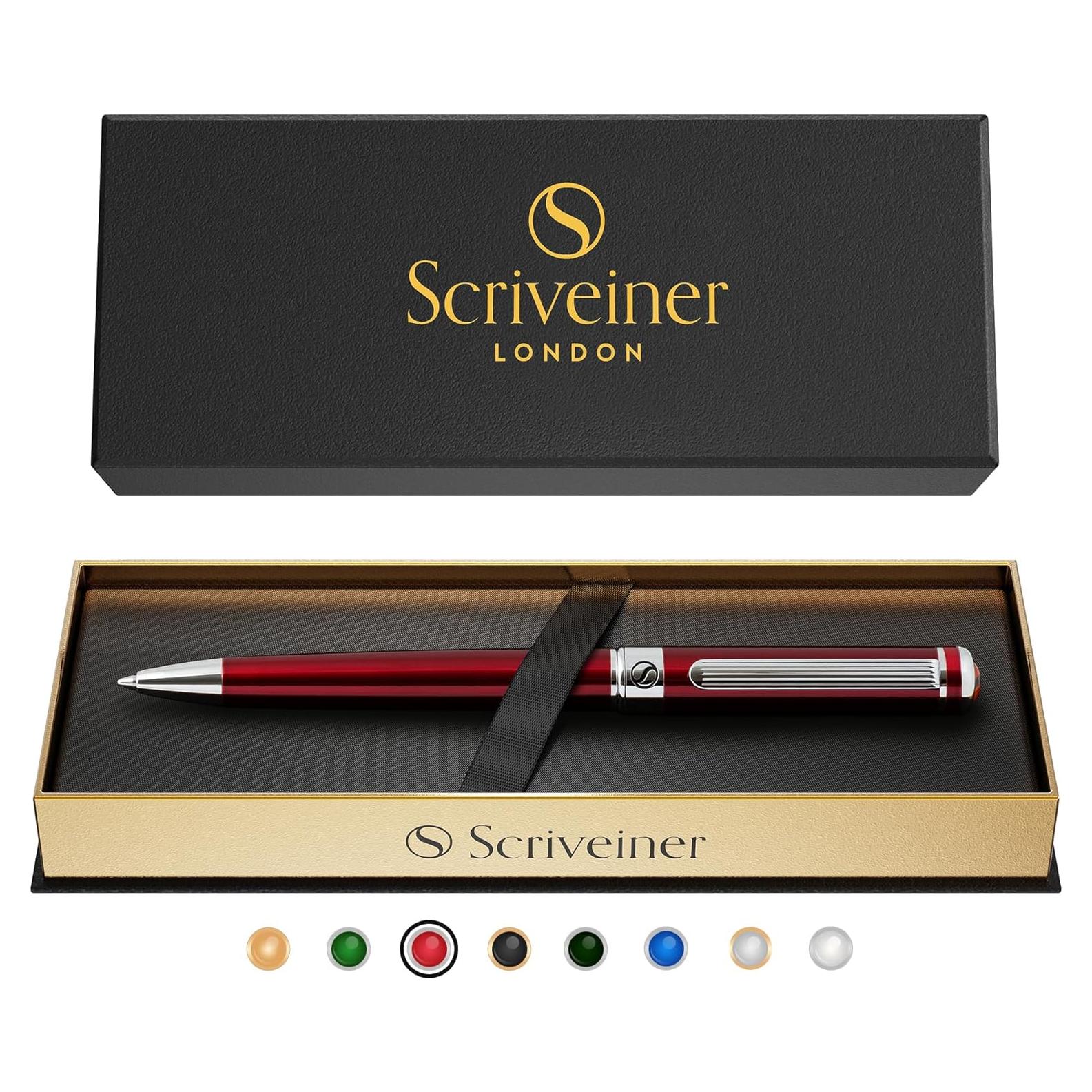 Bolígrafo de Lujo Scriveiner Rojo Carmesí con Cromo