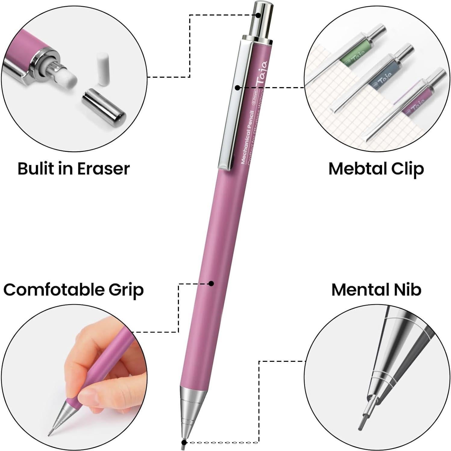 Juego de Lápices Mecánicos Taja Vintage 0.7mm con Estuche