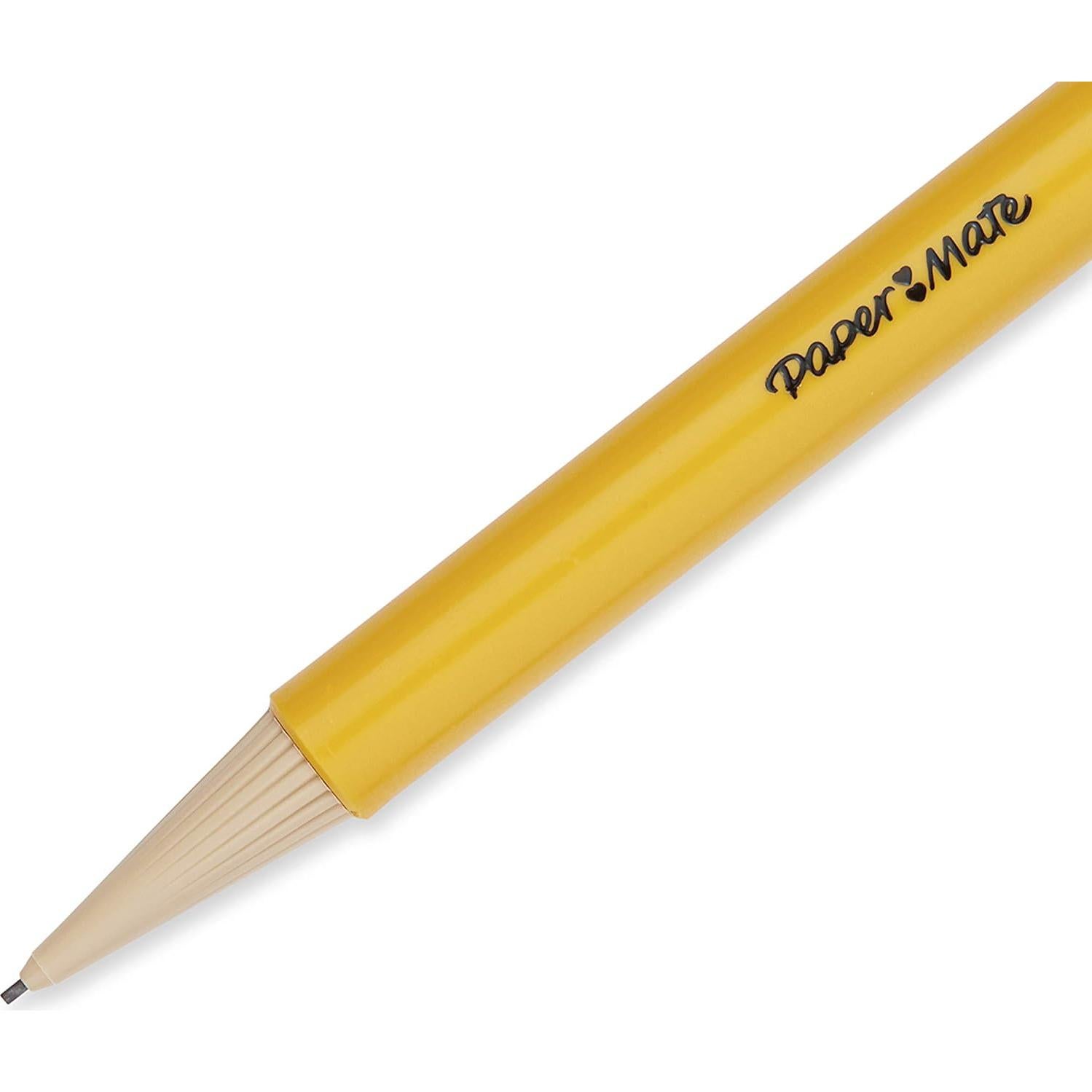 Lápices Mecánicos Paper Mate SharpWriter 0.7mm HB #2 Amarillo 12 Unidades