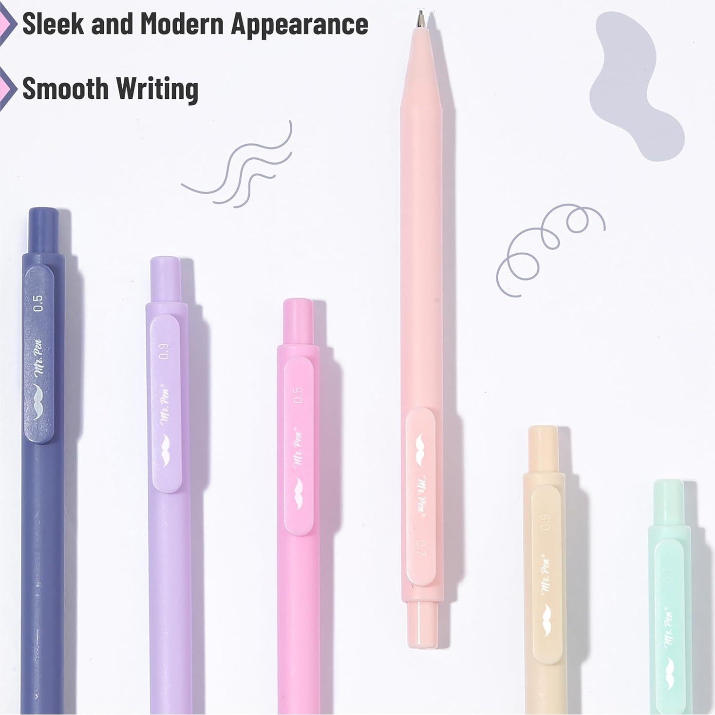 Juego de lápices mecánicos pastel Mr. Pen 6 unidades 0.5-0.9mm