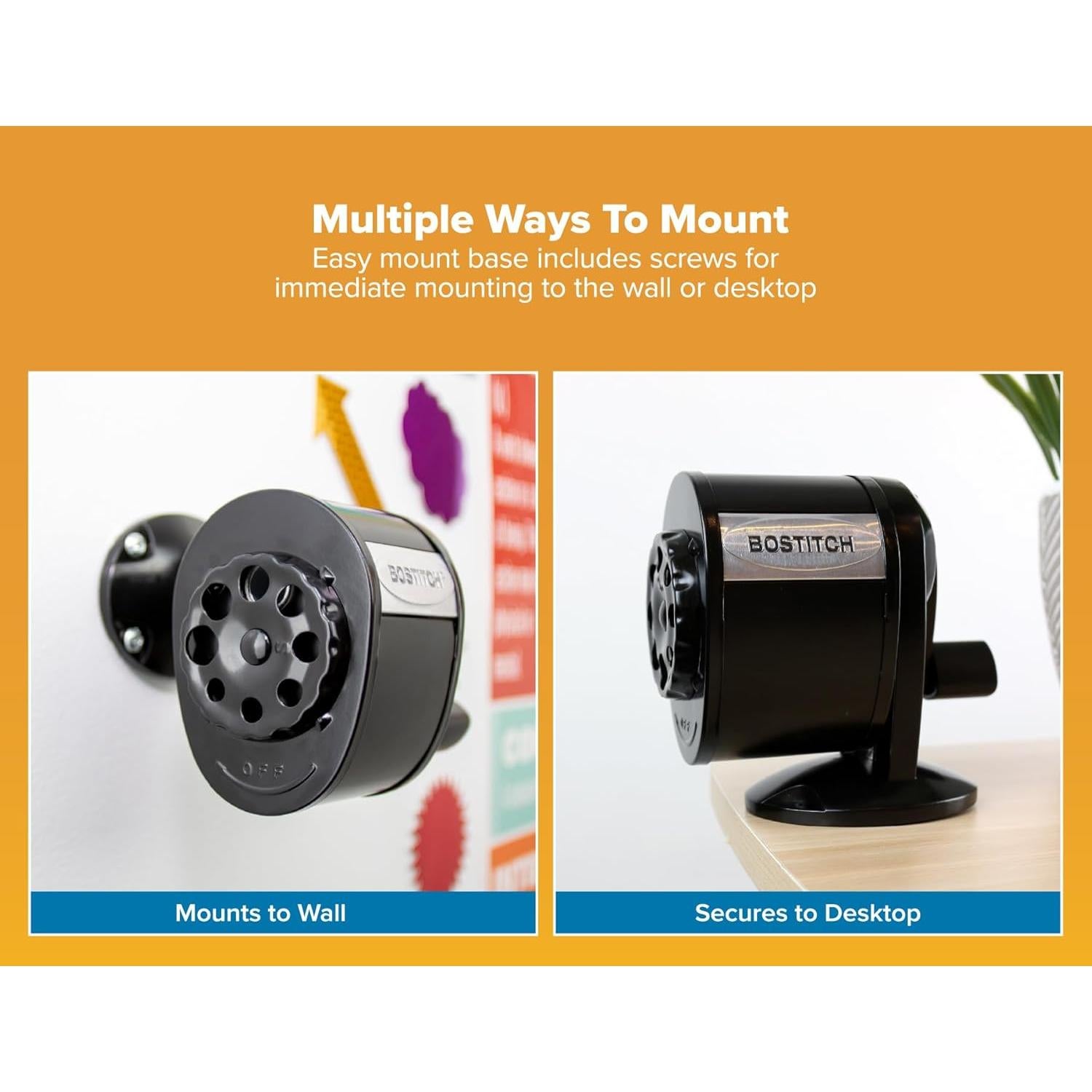 Afilador de Lápices Manual Bostitch MPS1-BLK Montaje en Pared