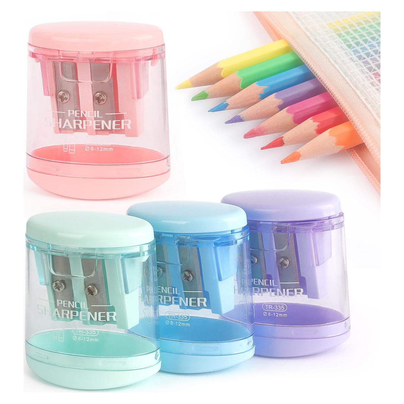 Paquete de 4 Sacapuntas Manuales Tamaki Doble Agujero Colores