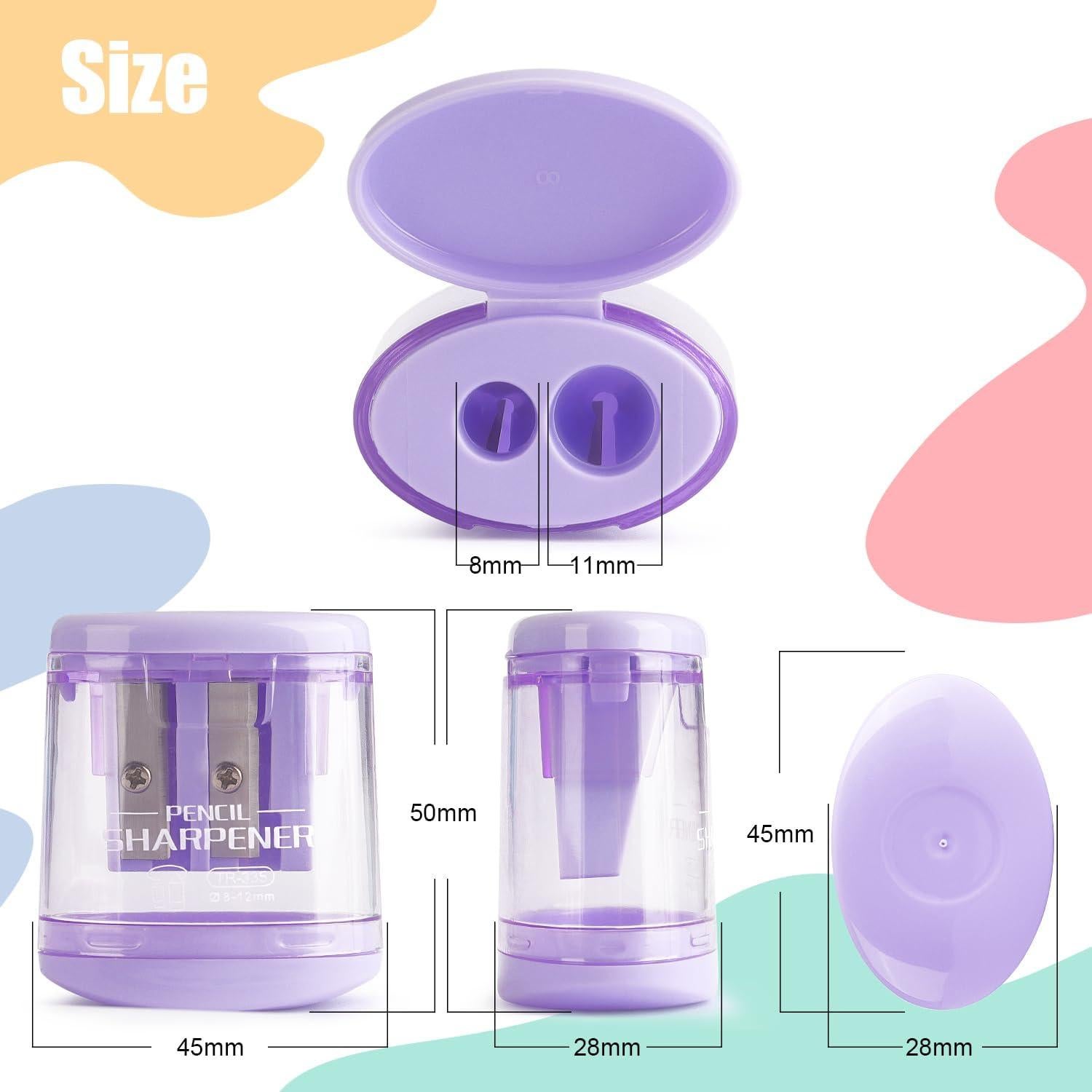 Paquete de 4 Sacapuntas Manuales Tamaki Doble Agujero Colores