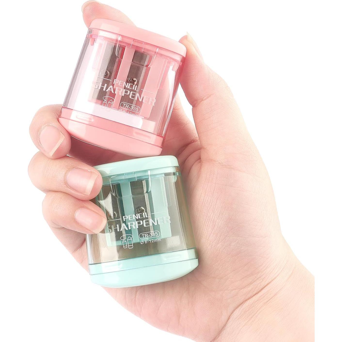 Paquete de 4 Sacapuntas Manuales Tamaki Doble Agujero Colores