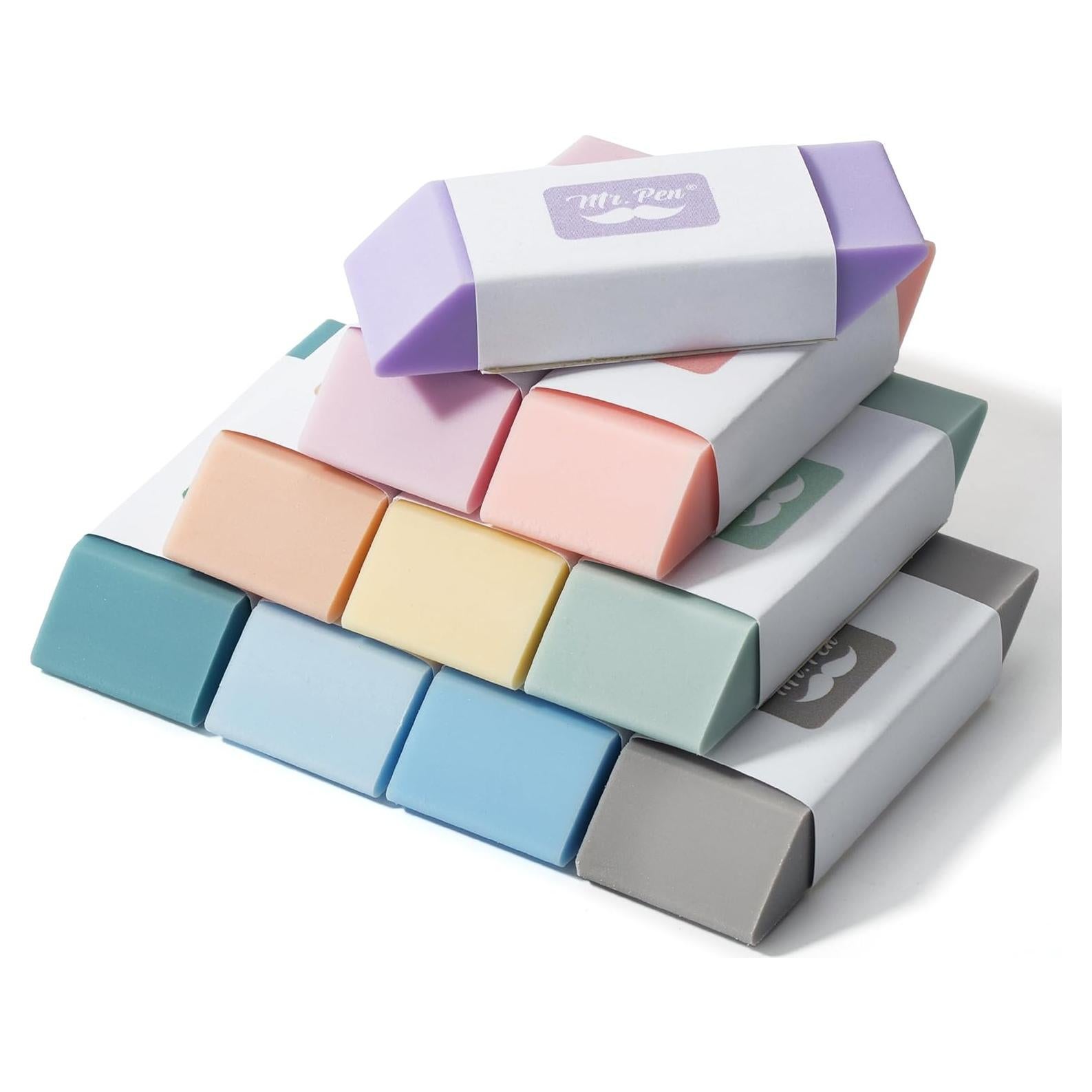Gomas de Borrar Mr. Pen, 10 Piezas, Colores Morandi