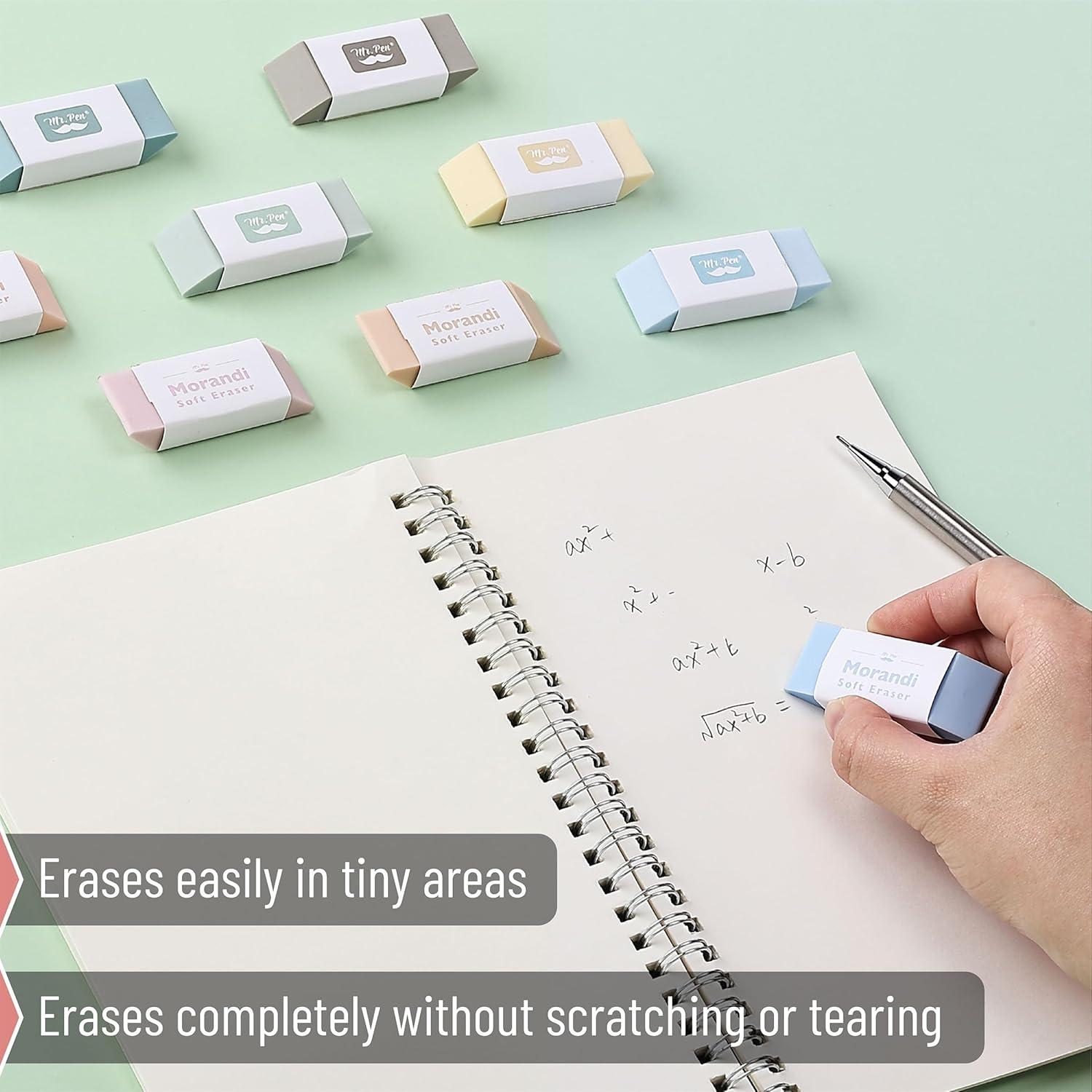 Gomas de Borrar Mr. Pen, 10 Piezas, Colores Morandi