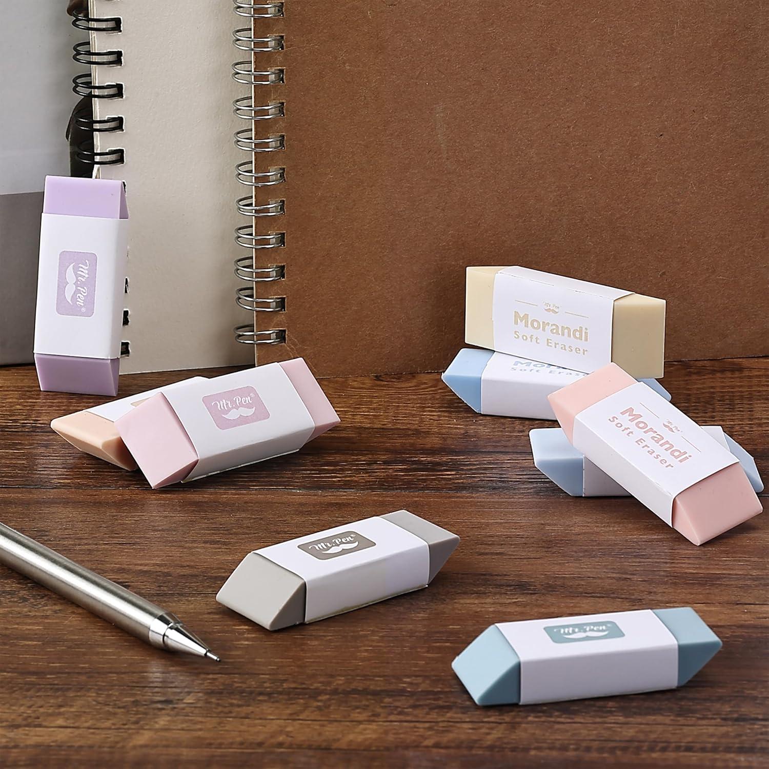 Gomas de Borrar Mr. Pen, 10 Piezas, Colores Morandi