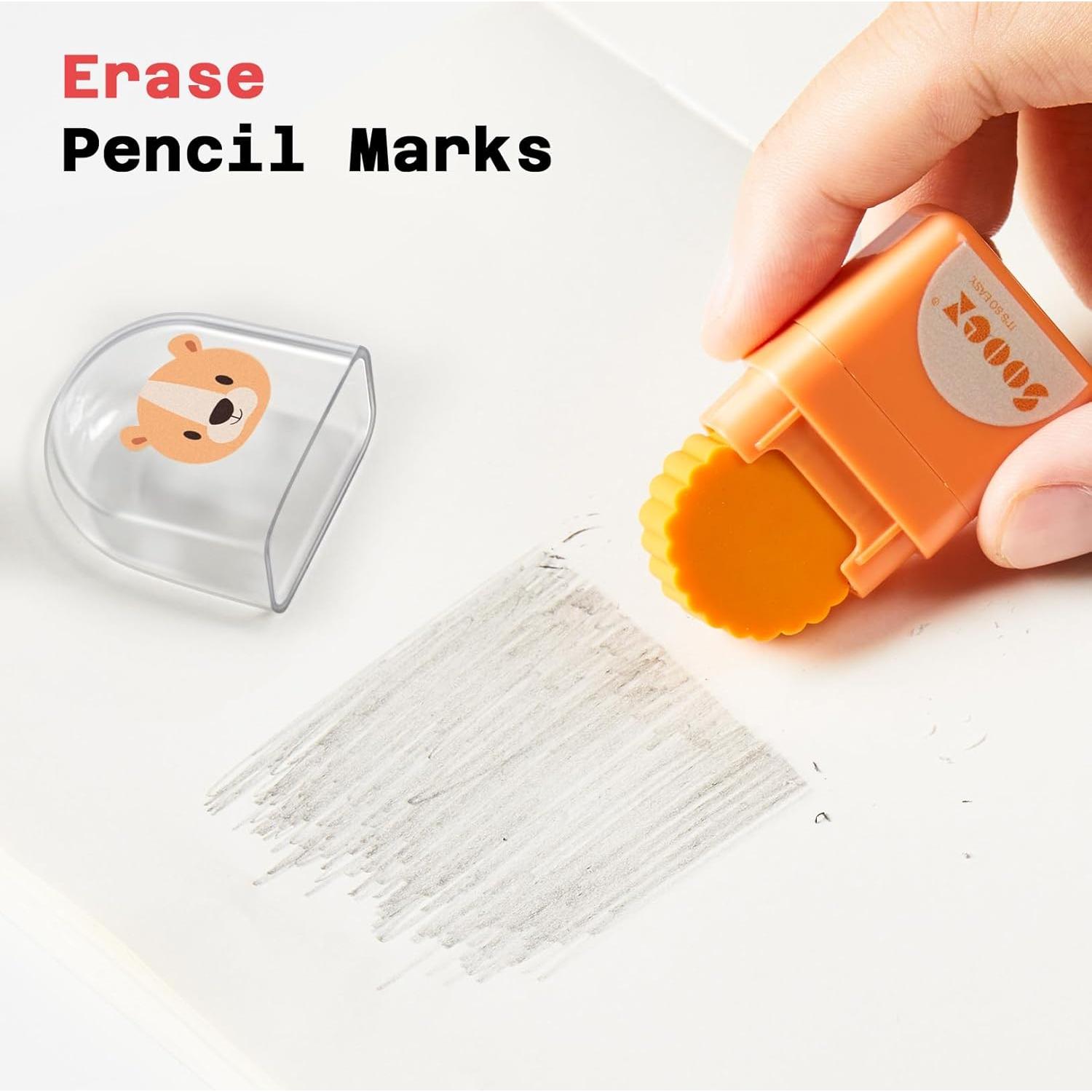 Gomas de Borrar Sooez Paquete de 12 con Rodillo Animal