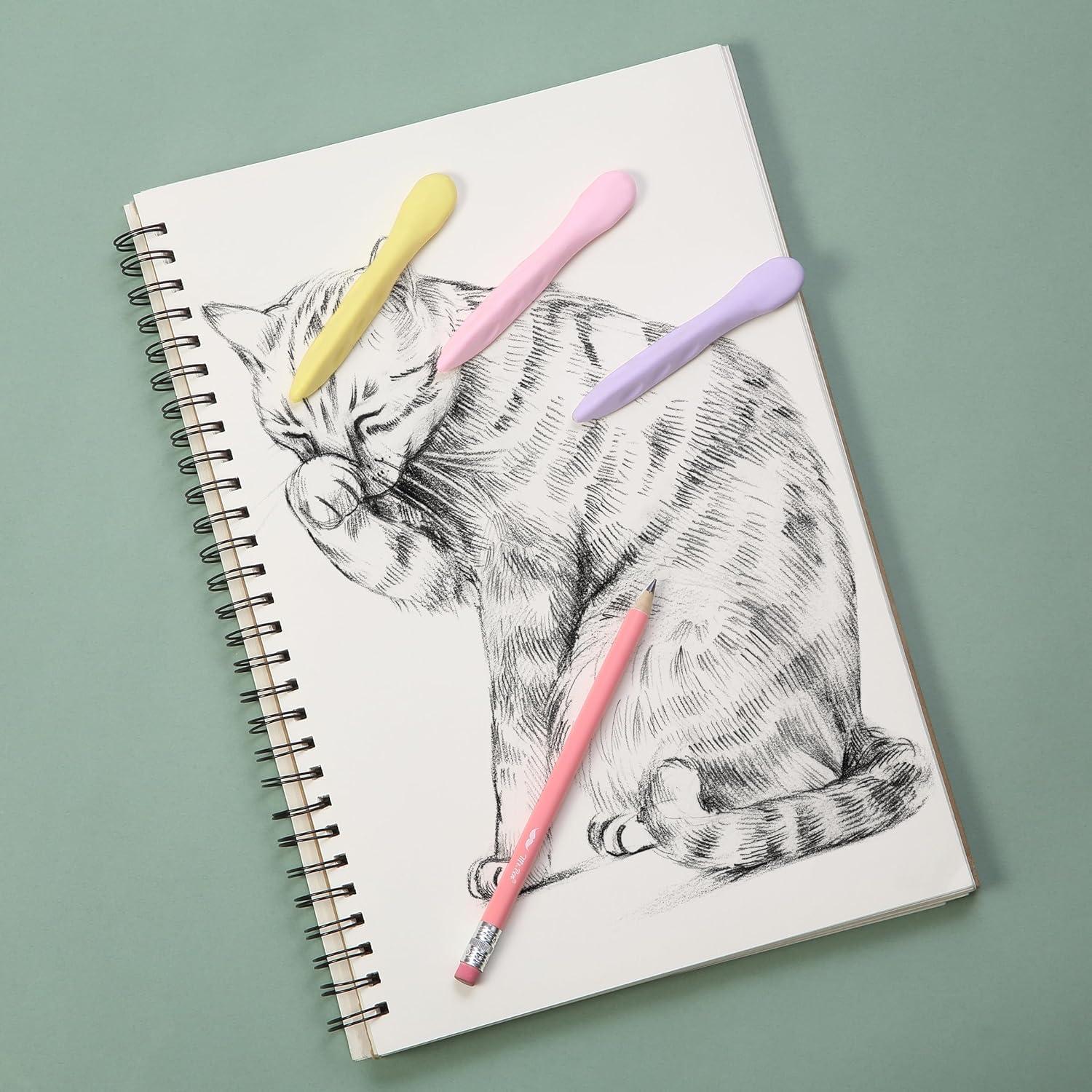 Gomas de Borrar Mr. Pen en Forma de Bolígrafo - Paquete de 3 Colores Pastel