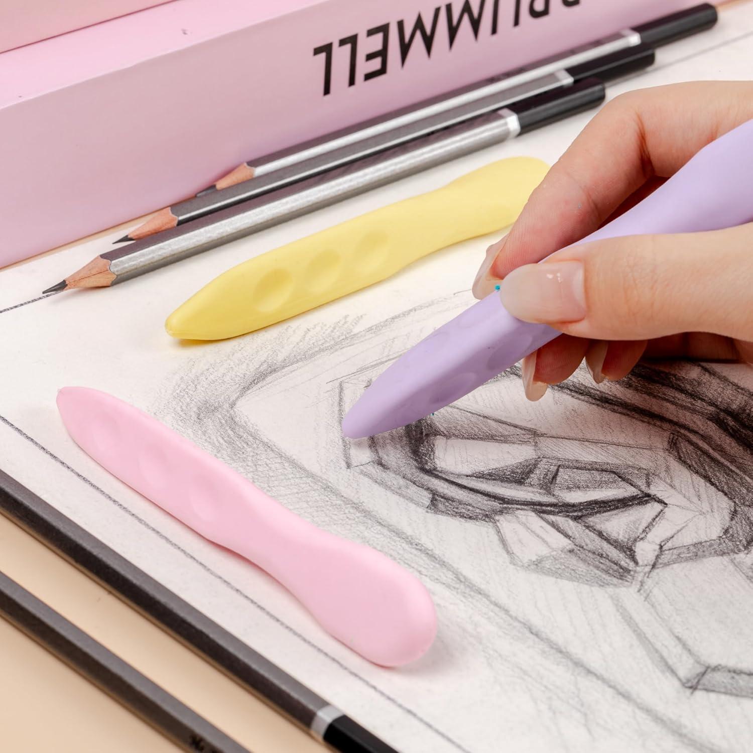 Gomas de Borrar Mr. Pen en Forma de Bolígrafo - Paquete de 3 Colores Pastel