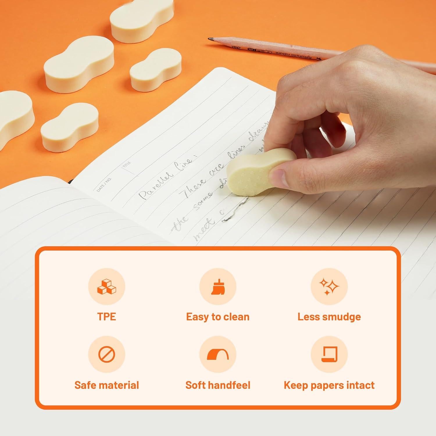 Borradores de Goma Yplus en Forma de Maní - 6 Pcs Sin Residuos