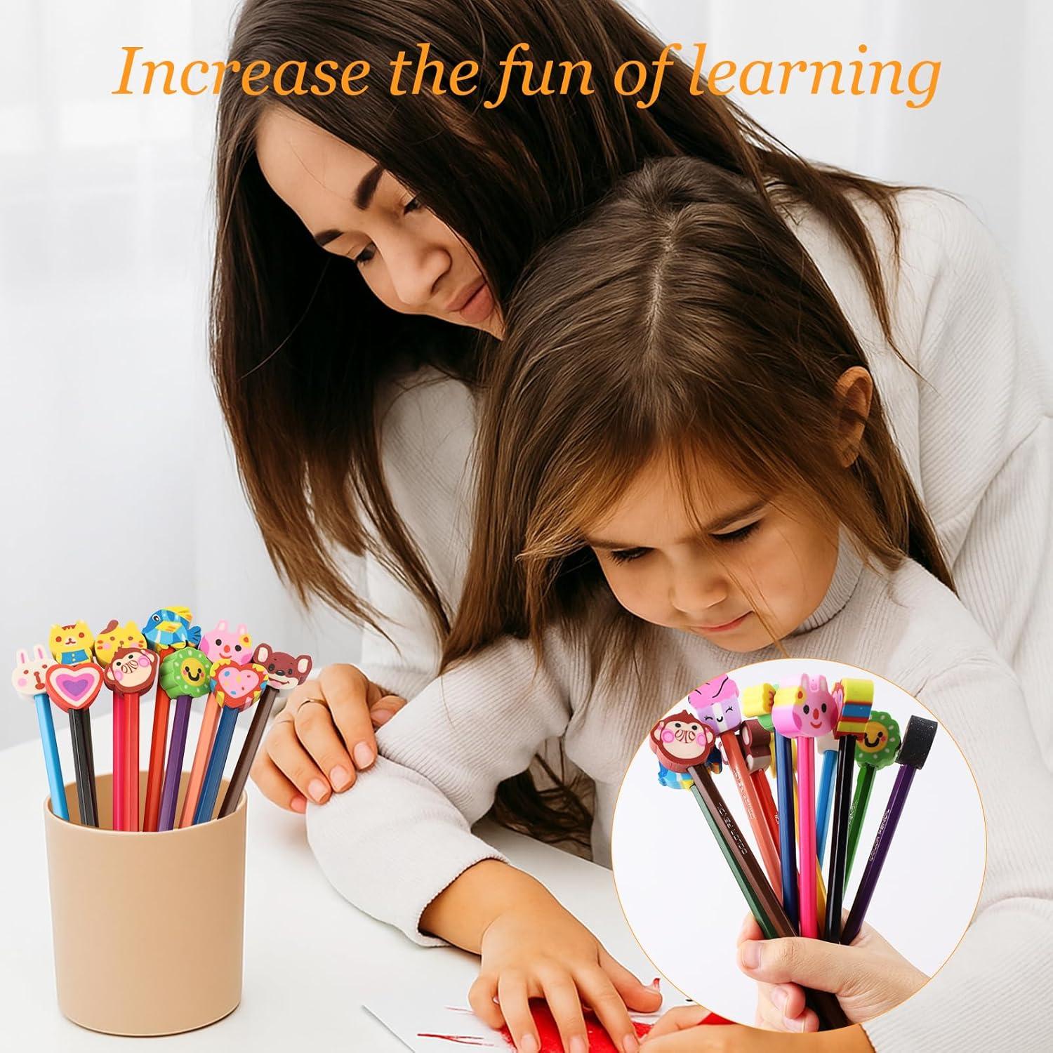 28 Borradores de Punta de Lápiz Wolpark Multicolor