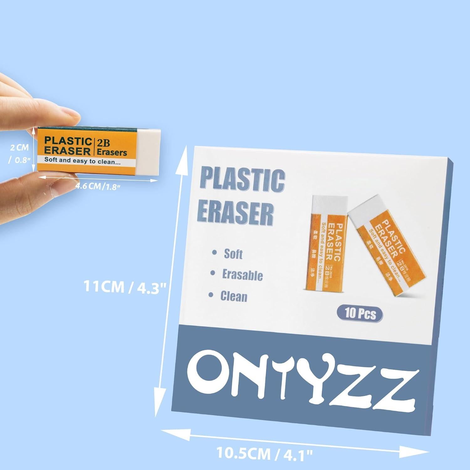 Borradores Blancos ONTYZZ 10 Pcs Suaves PVC 4.6x1.8 cm