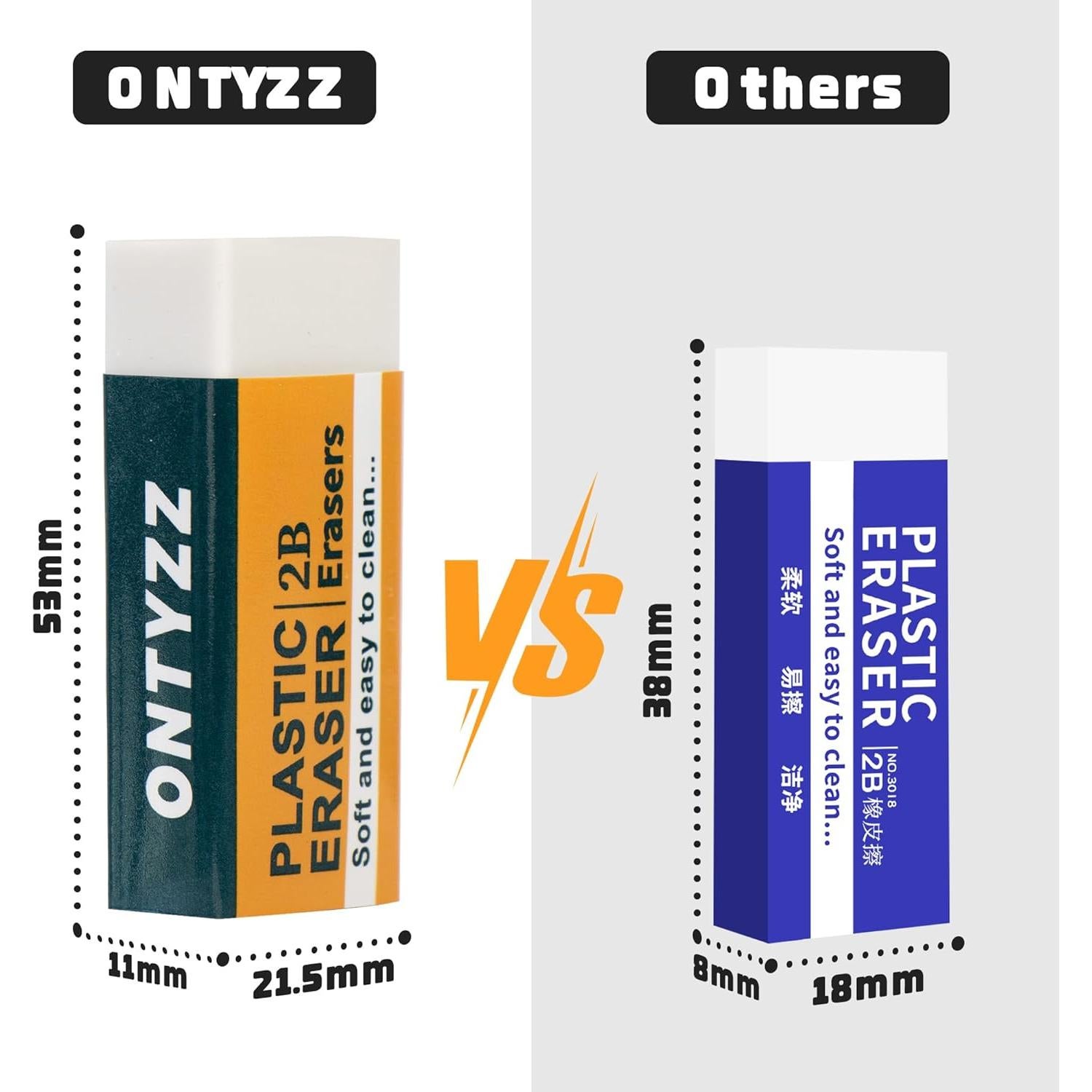 Borradores Blancos ONTYZZ 10 Pcs Suaves PVC 4.6x1.8 cm