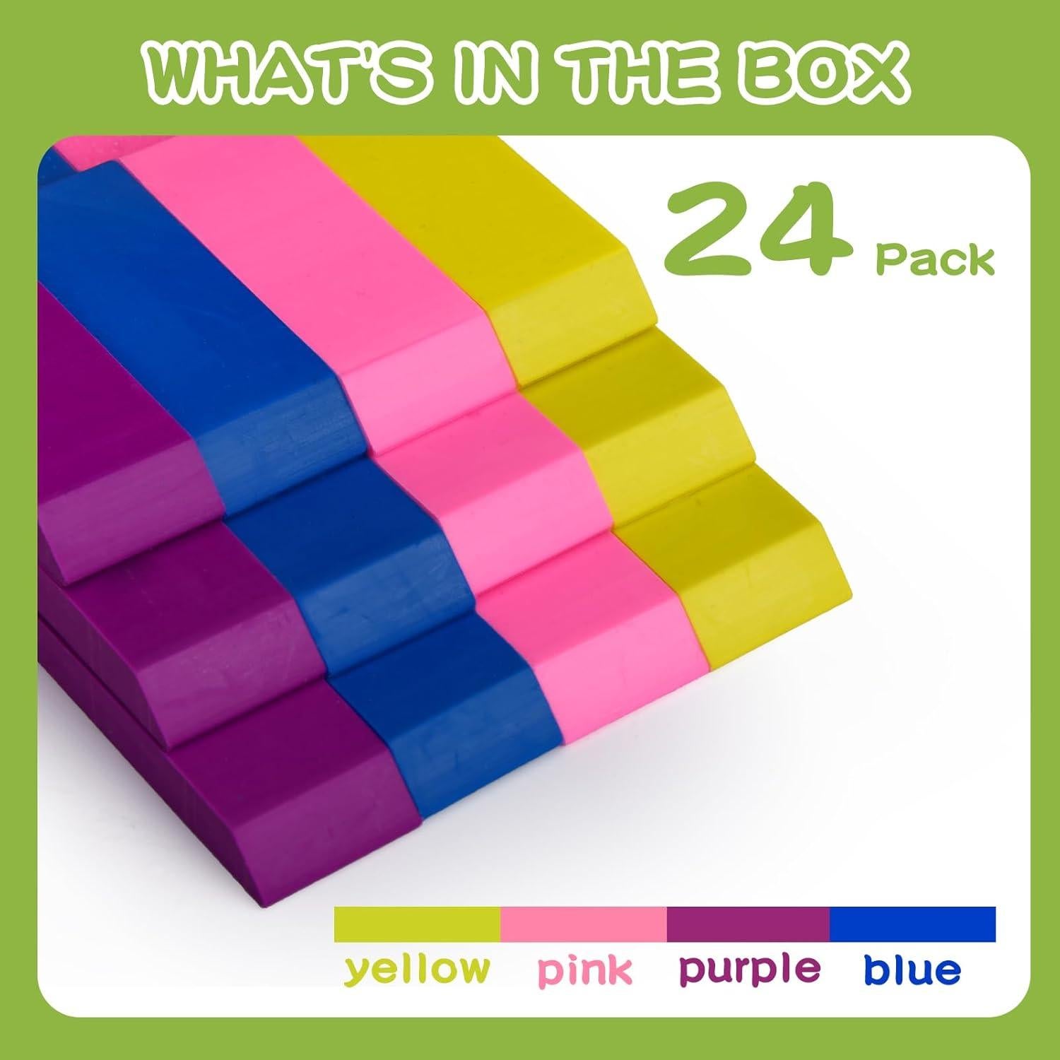 Borradores de Goma AmoreAngel 24 Pcs Coloridos 5.58 cm