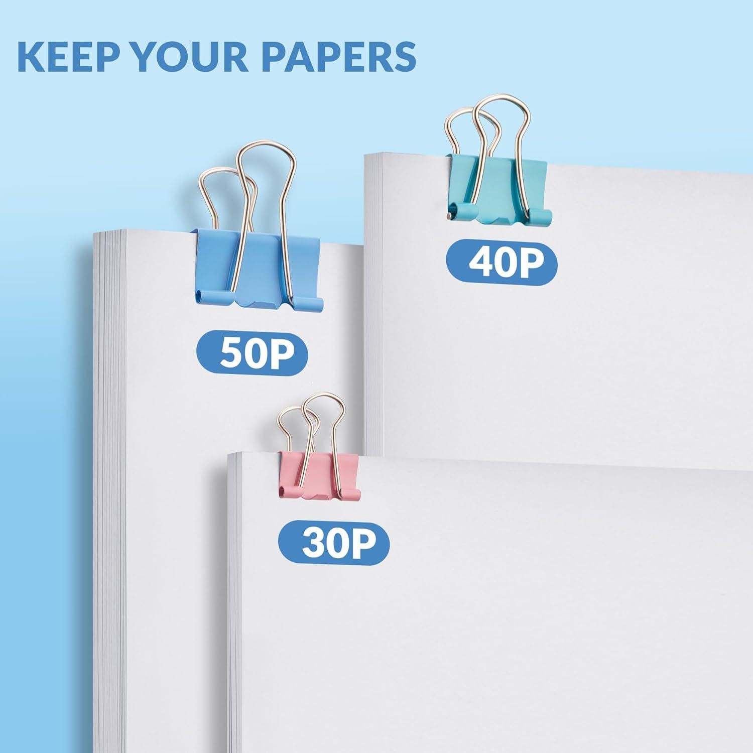 Clips de Carpeta Metálicos NEEWAY 100 Piezas Multicolor