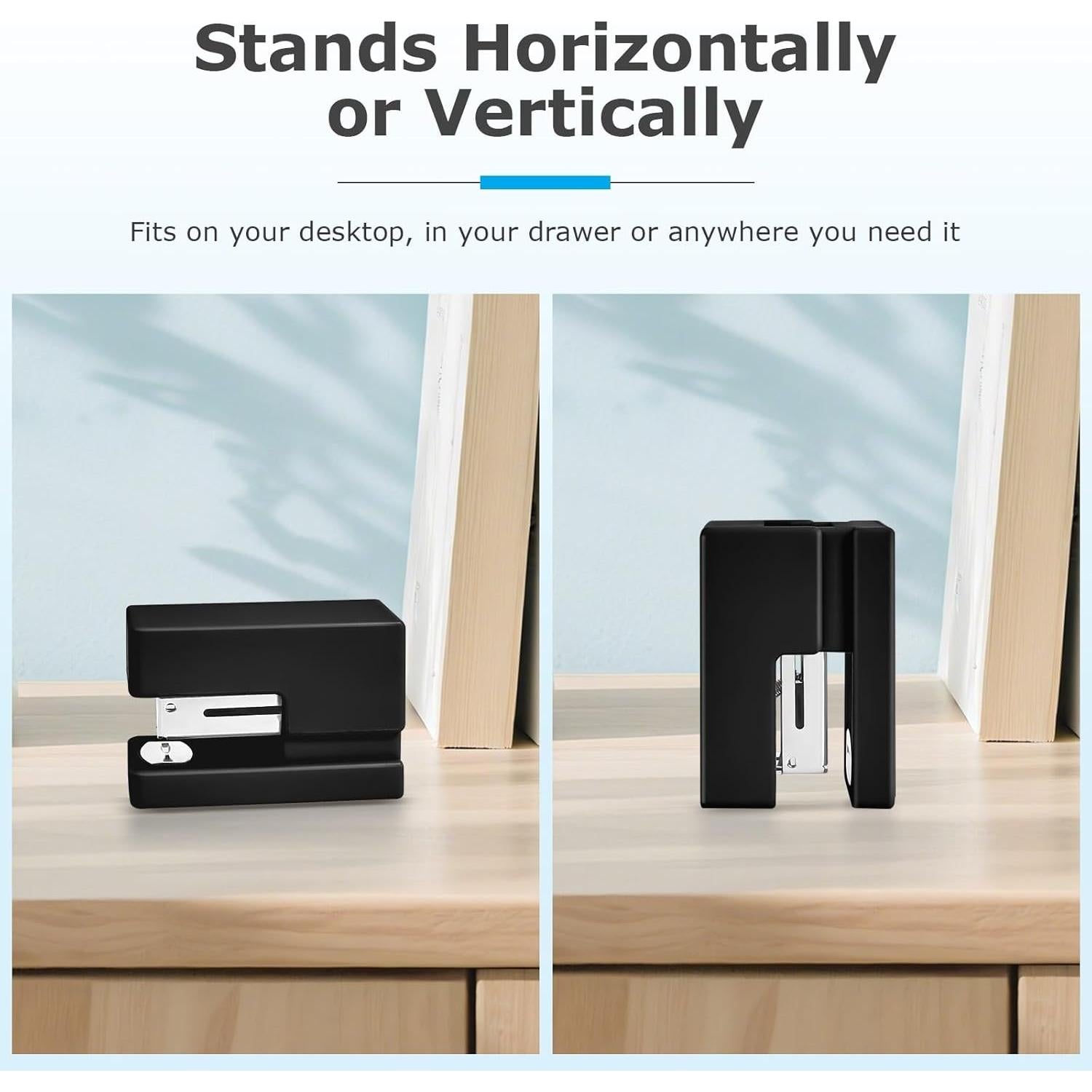 Mini Grapadora Yzkula Negra - Capacidad 25 Hojas, 830 Grapas