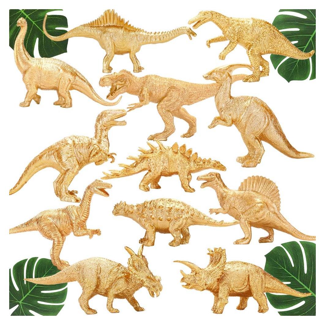 Figuritas de Dinosaurios Dorados Jumbo BOLZRA 12PCS 15cm