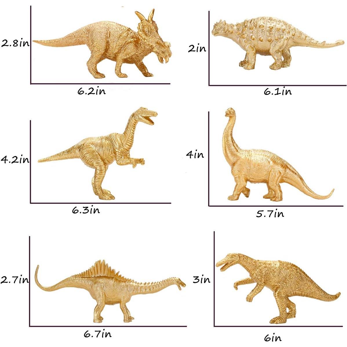 Figuritas de Dinosaurios Dorados Jumbo BOLZRA 12PCS 15cm