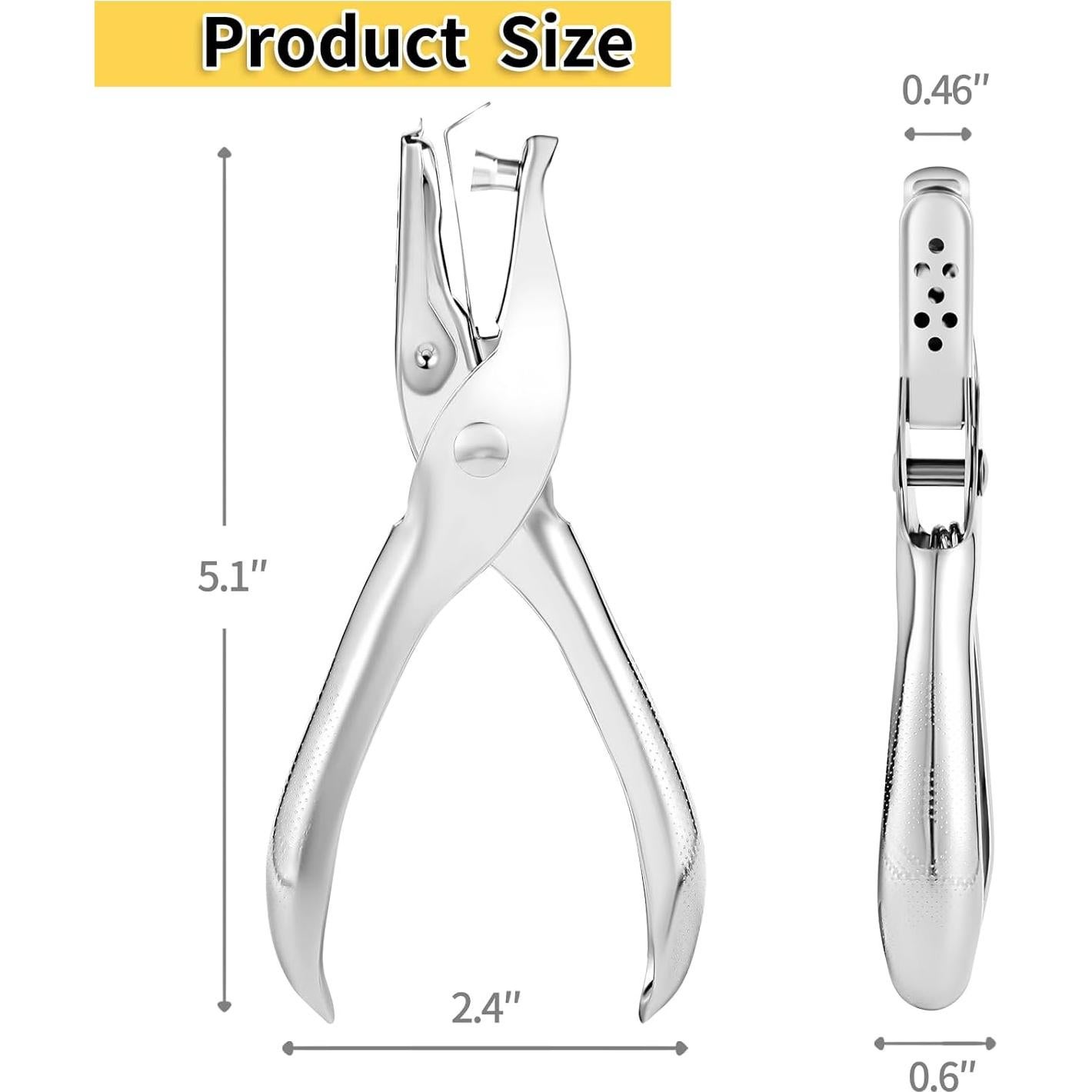 Perforadora de Agujeros YUIOASE 1/4" para 8 Hojas - 2 Pcs