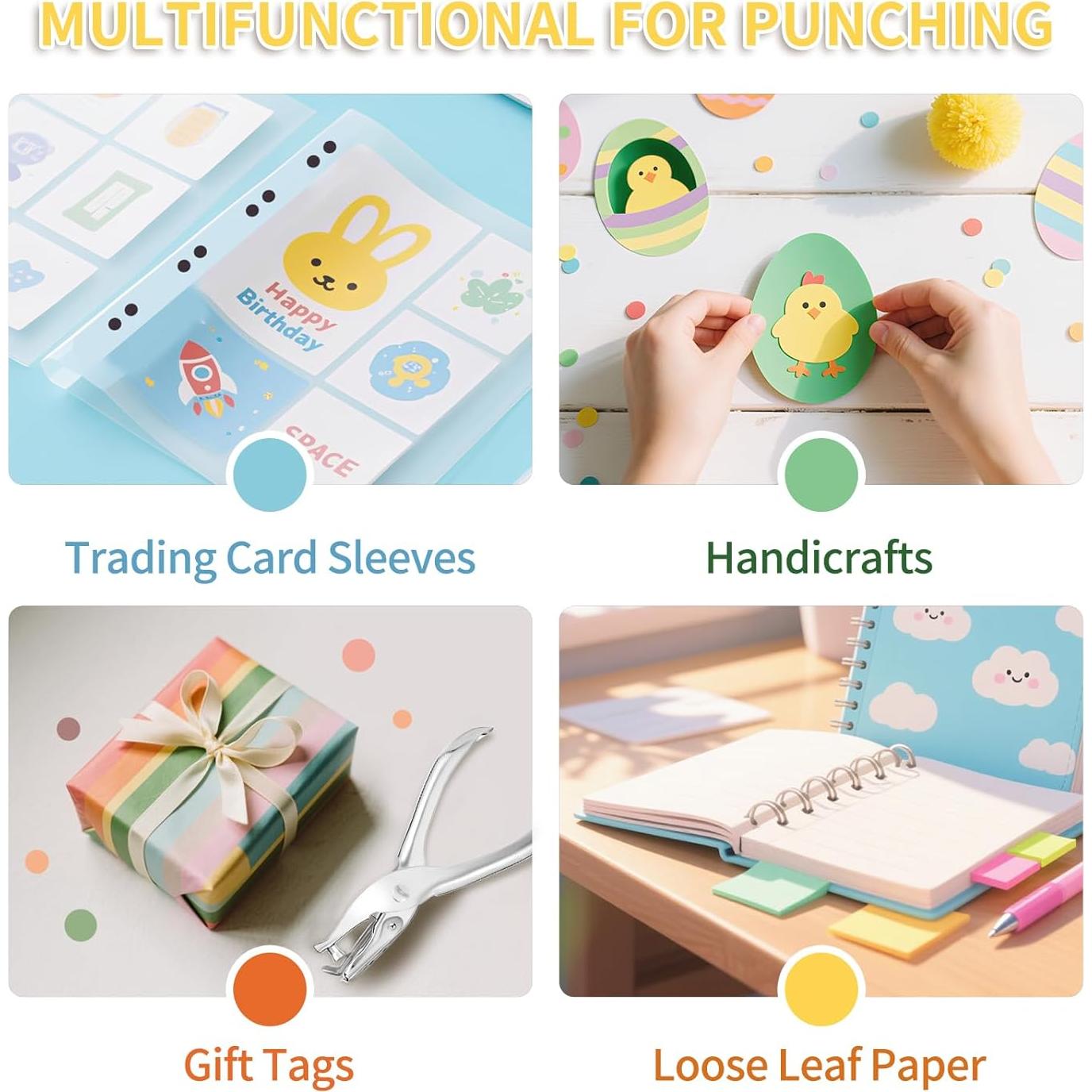 Perforadora de Agujeros YUIOASE 1/4" para 8 Hojas - 2 Pcs