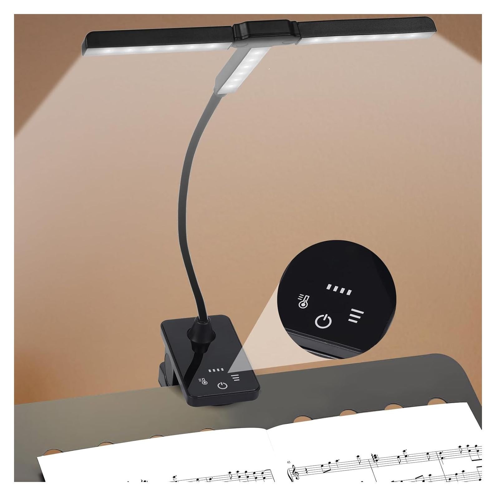 Luz de Atril Recargable Javik Tipo-C Plegable 3 Brillos Negro