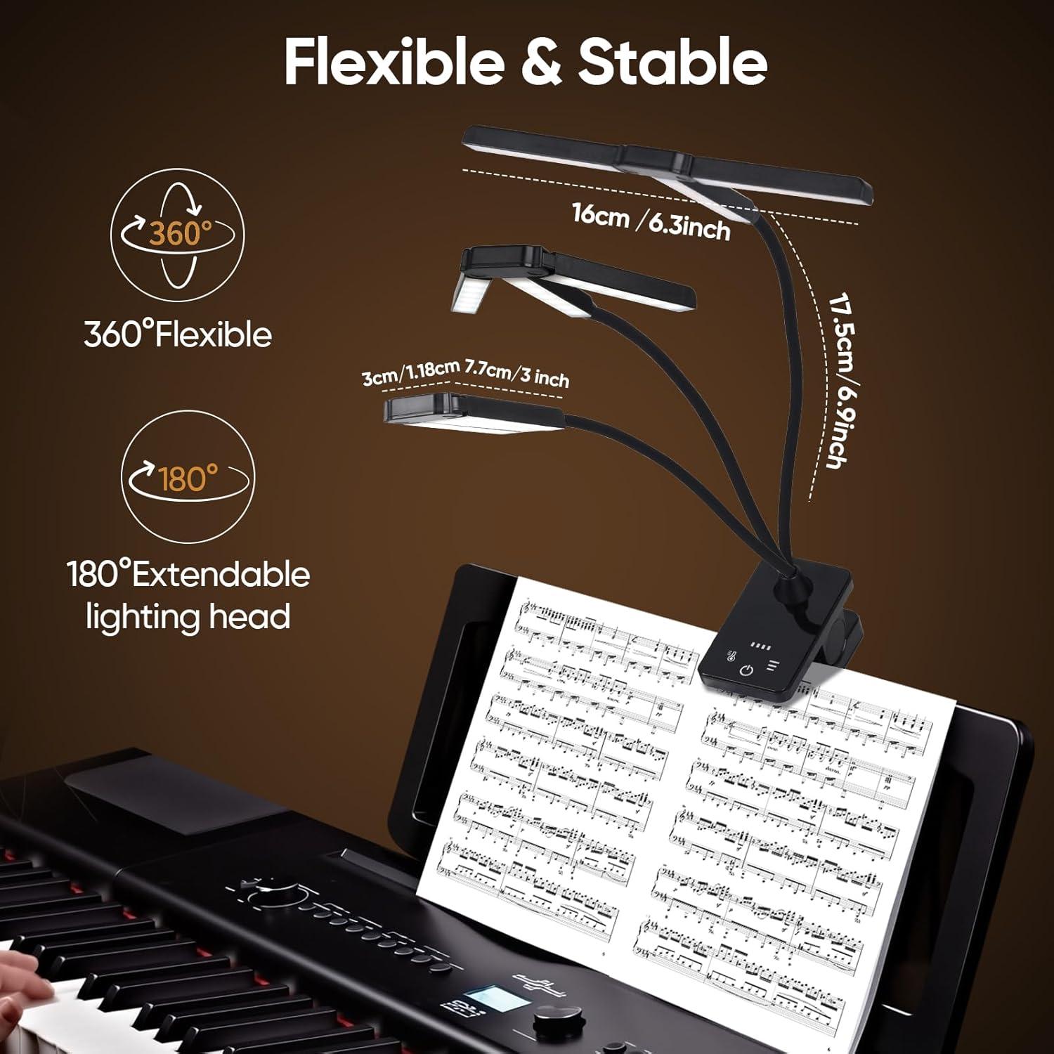 Luz de Atril Recargable Javik Tipo-C Plegable 3 Brillos Negro