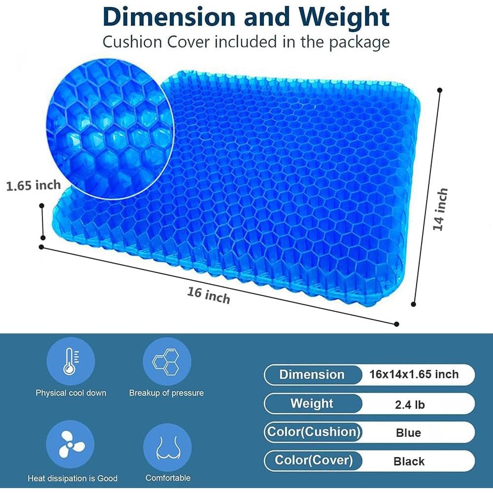 Cojín de Gel Helishy Rectangular 40x35cm Antideslizante