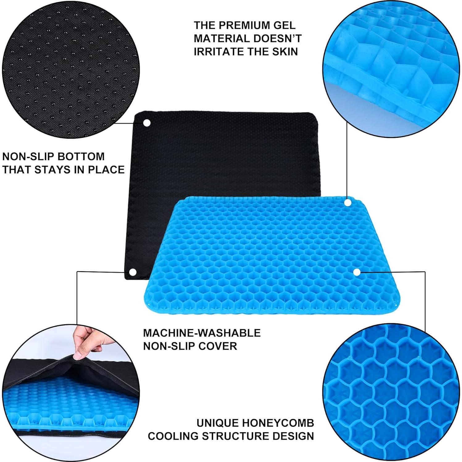 Cojín de Gel Yimiyaa para Asiento, Alivio del Dolor, Azul