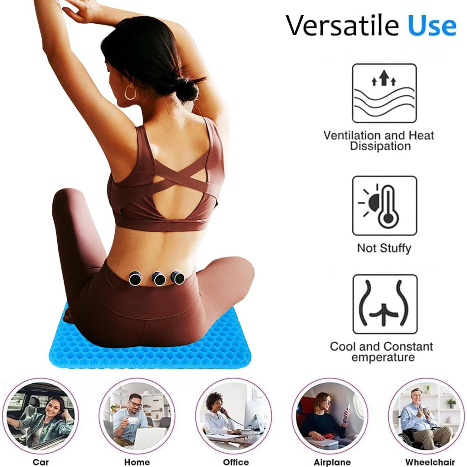 Cojín de Gel Yimiyaa para Asiento, Alivio del Dolor, Azul