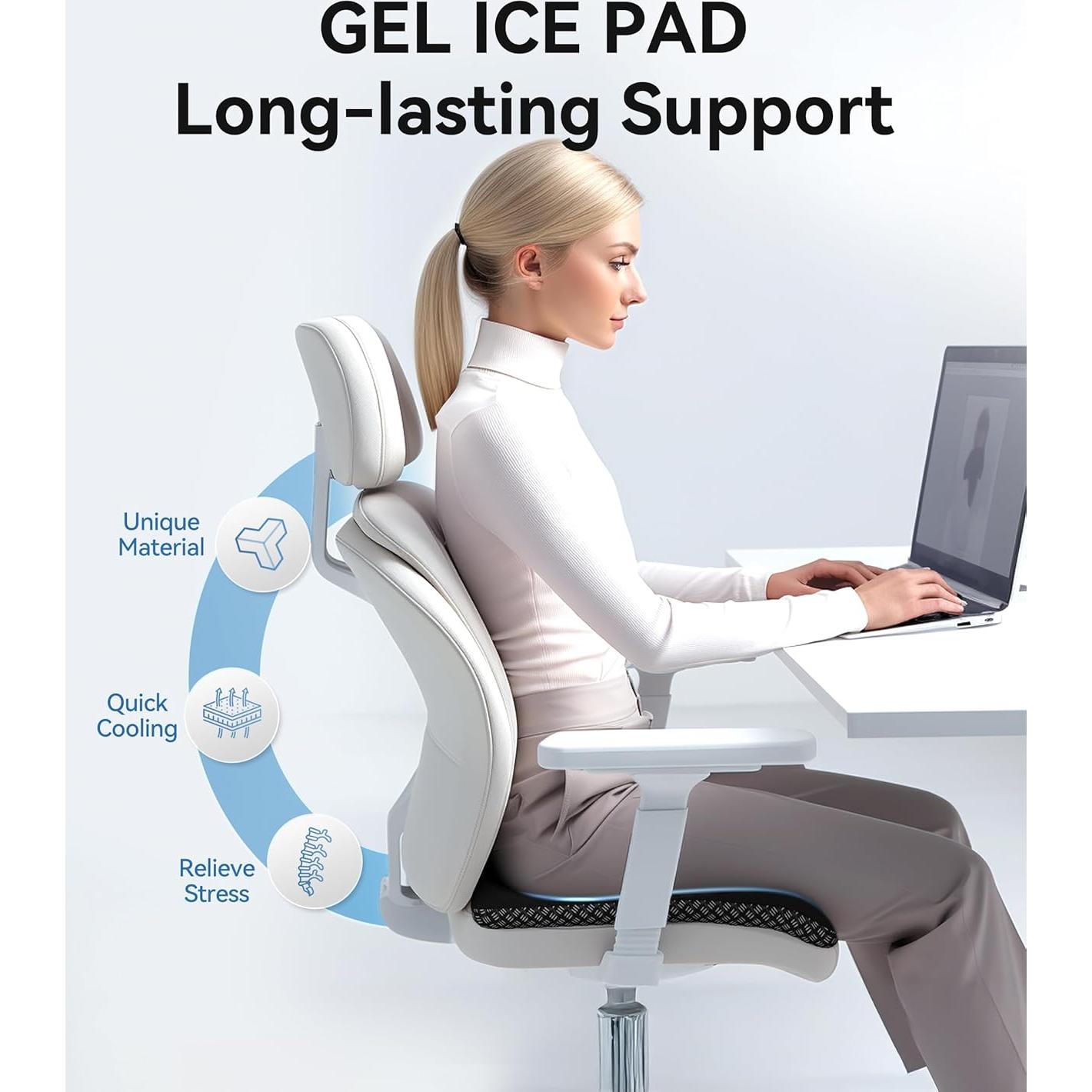 Cojín de Gel MZYENU para Silla y Coche, Alivio de Espalda