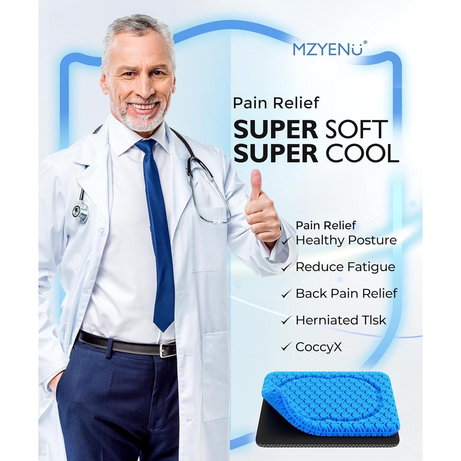 Cojín de Gel MZYENU para Silla y Coche, Alivio de Espalda