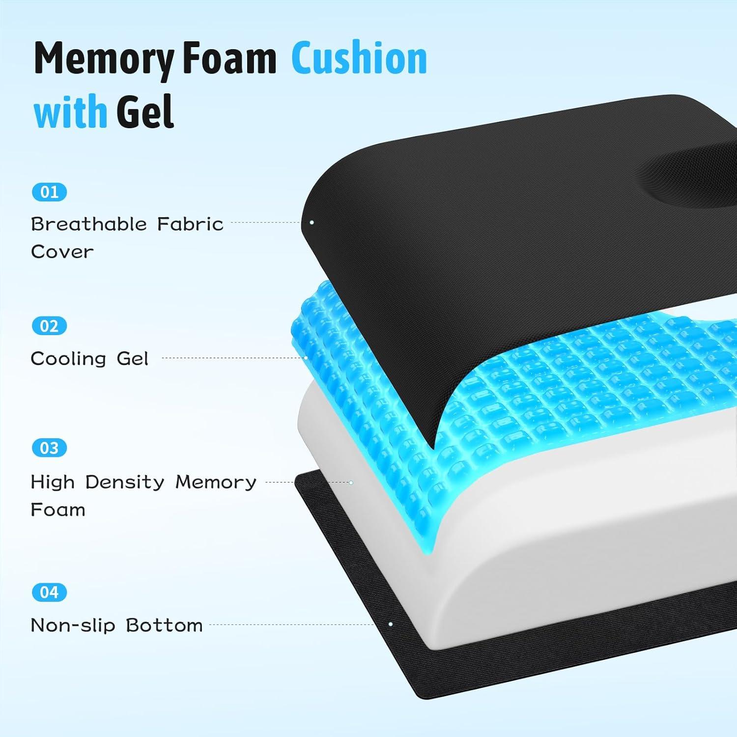 Cojín de Asiento Ergonómico TranquilMoments Negro 45x41cm