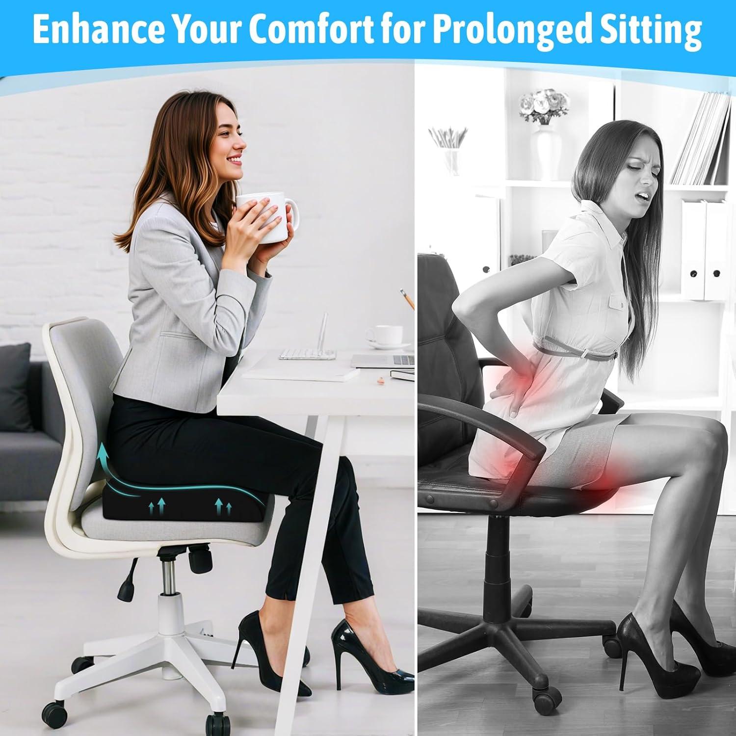 Cojín de Asiento Ergonómico TranquilMoments Negro 45x41cm