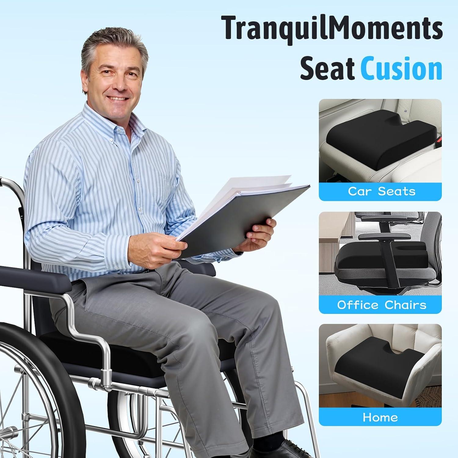 Cojín de Asiento Ergonómico TranquilMoments Negro 45x41cm