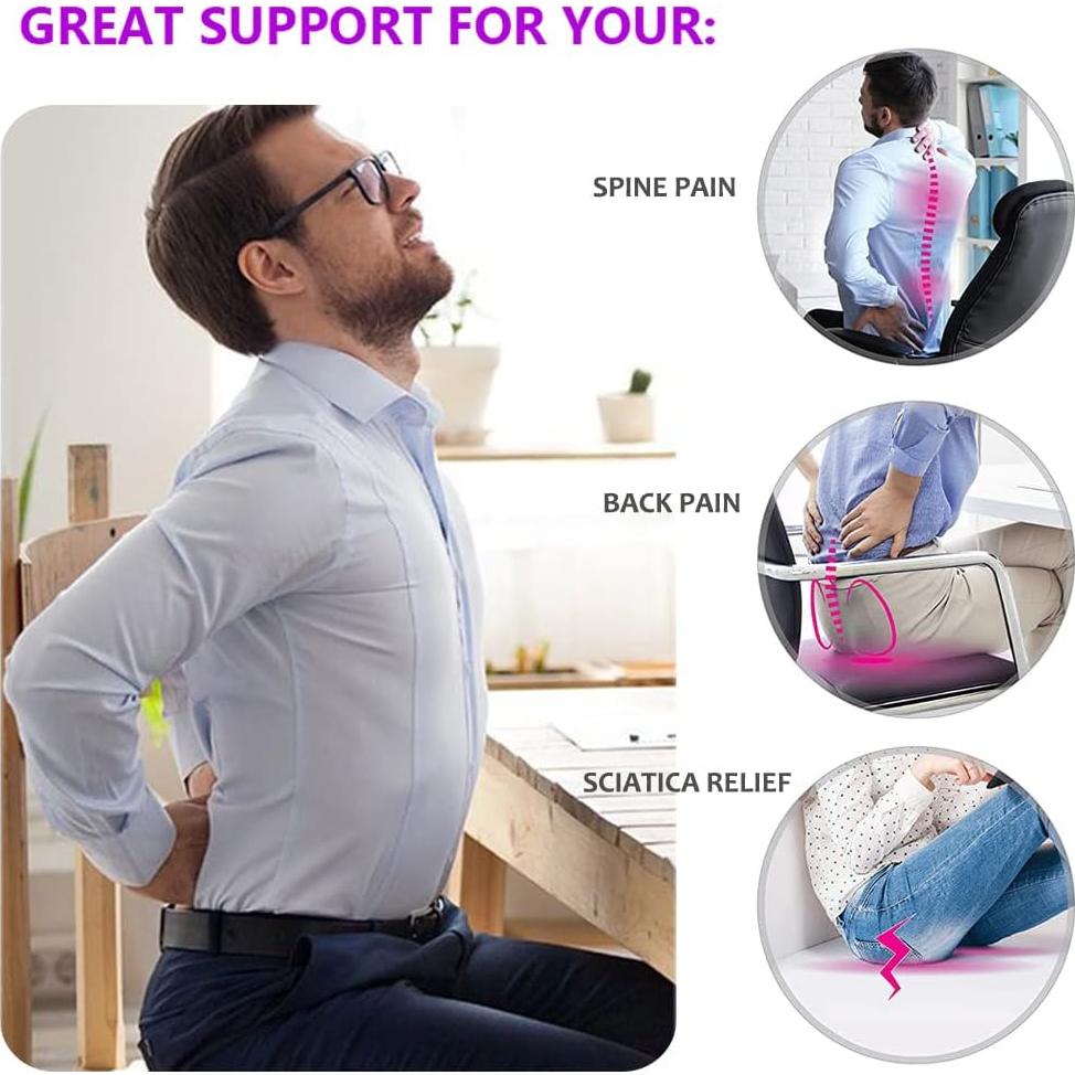 Cojín de Gel Extra Grueso Helishy para Alivio de Dolor Espalda
