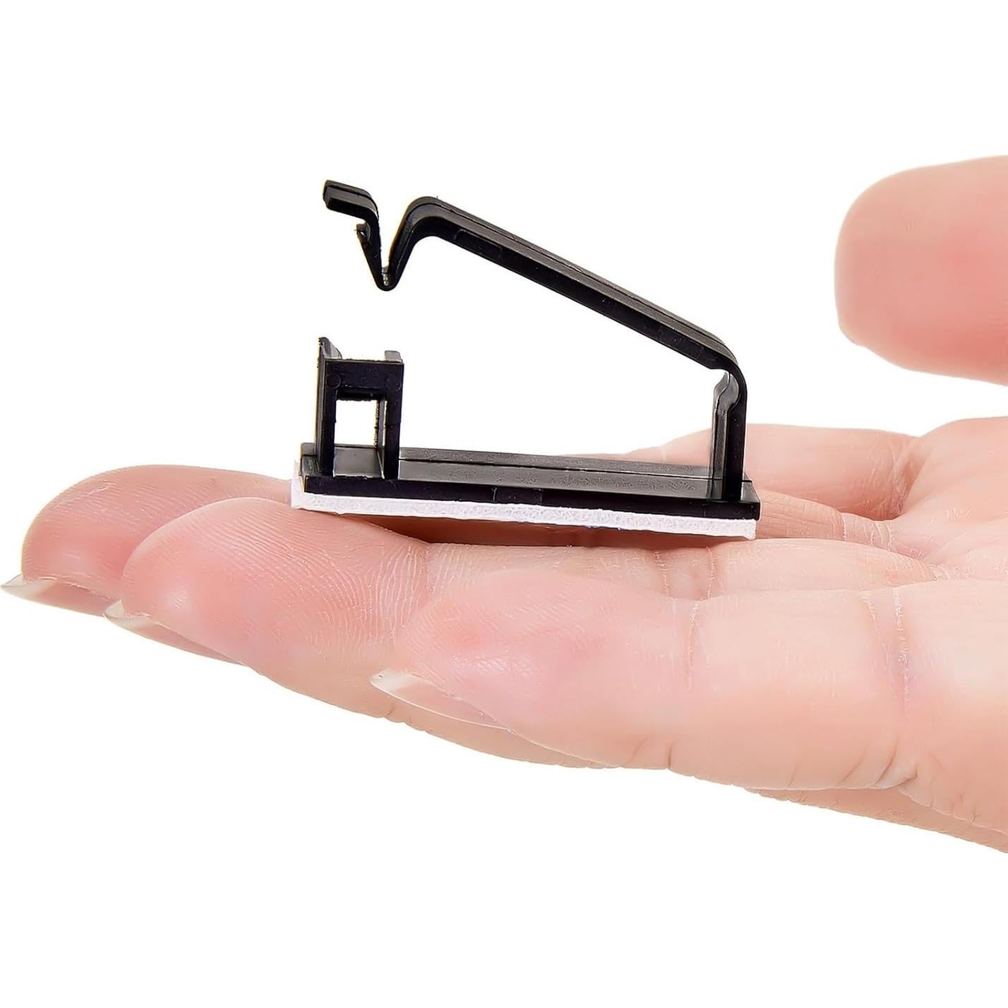 50 Clips Autoadhesivos para Gestión de Cables MOOCY Negro