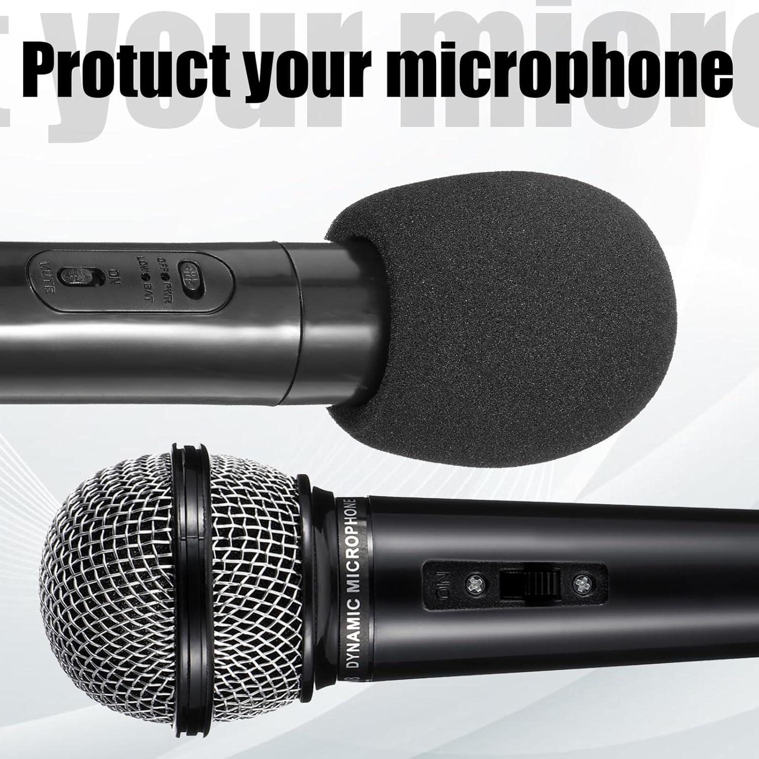 Cubierta de Micrófono 2PCS Funda de Espuma Negra 7.6x6cm