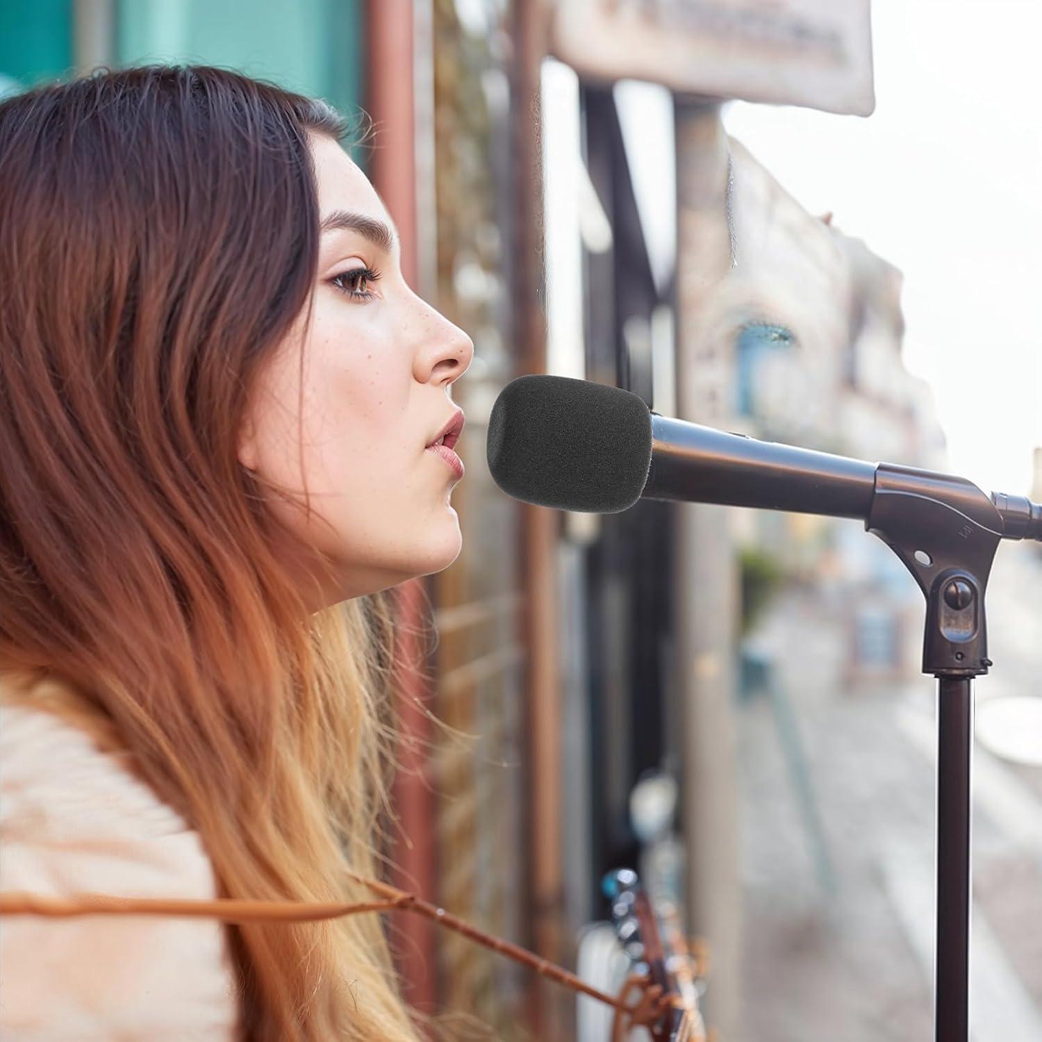 Cubierta de Micrófono 2PCS Funda de Espuma Negra 7.6x6cm