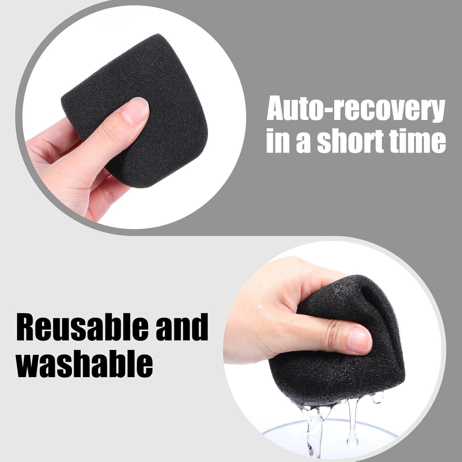 Cubierta de Micrófono 2PCS Funda de Espuma Negra 7.6x6cm