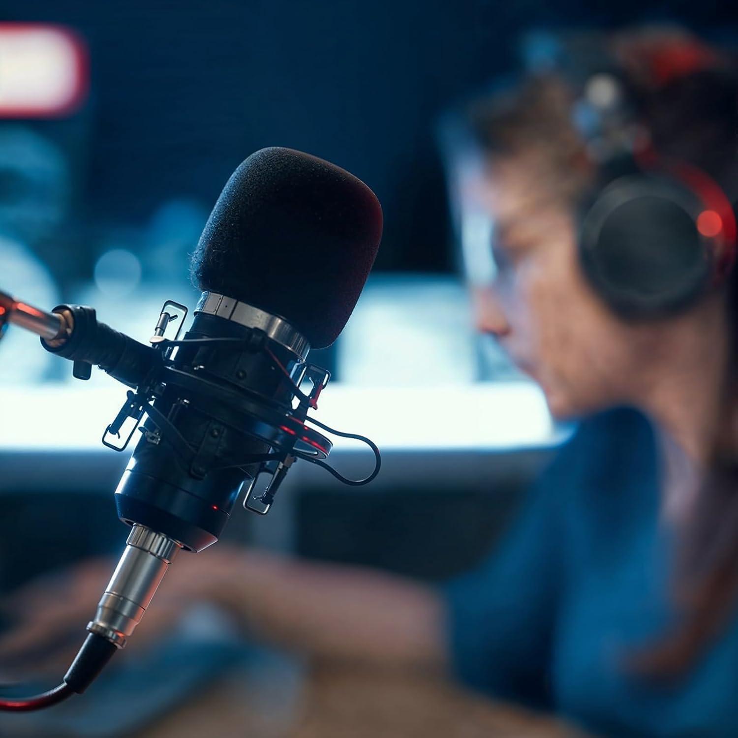 Cubierta de Micrófono 2PCS Funda de Espuma Negra 7.6x6cm