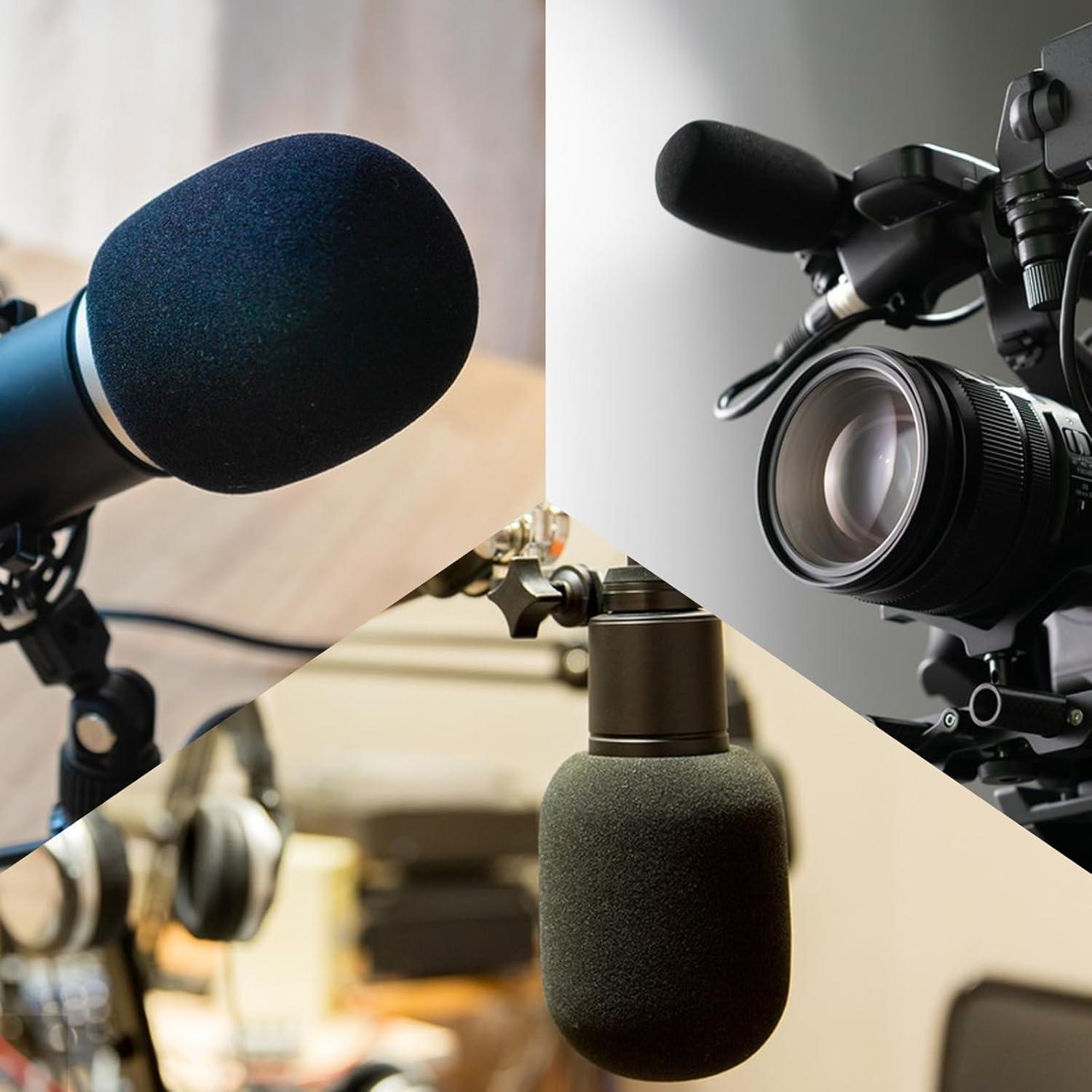 Cubierta de Micrófono 2PCS Funda de Espuma Negra 7.6x6cm