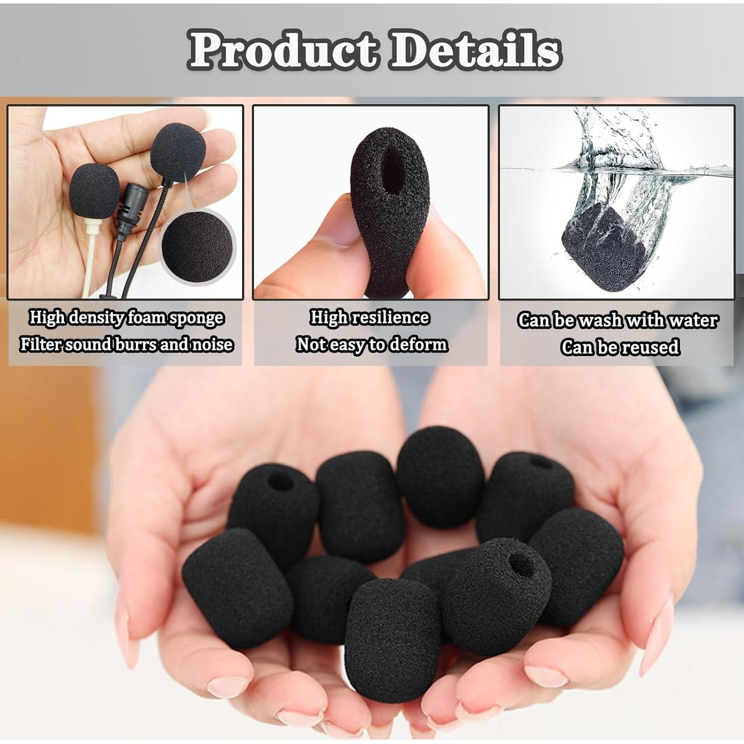 Cubiertas de Micrófono de Espuma para Auriculares - 5 Piezas