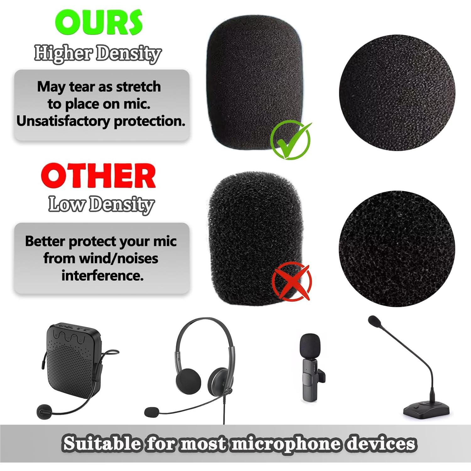 Cubiertas de Micrófono de Espuma para Auriculares - 5 Piezas