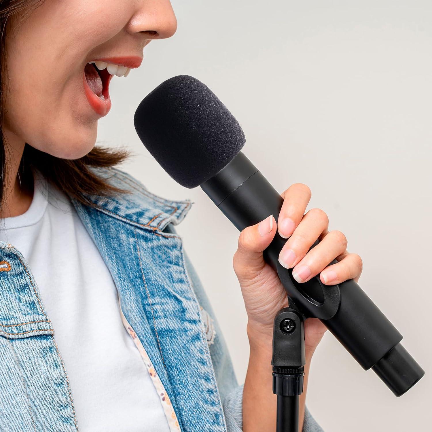 6 Fundas de Espuma para Micrófono STSTR Negras 7.4x6.5cm