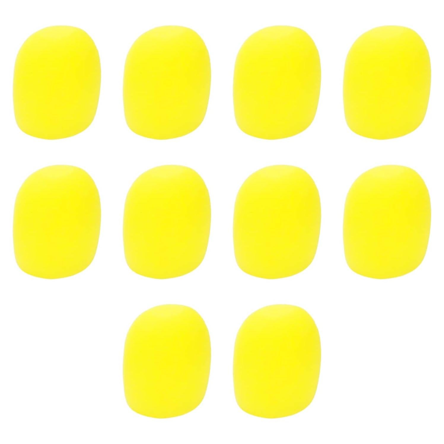 10 Fundas de Micrófono Amarillas de Espuma Dahszhi 73x60mm
