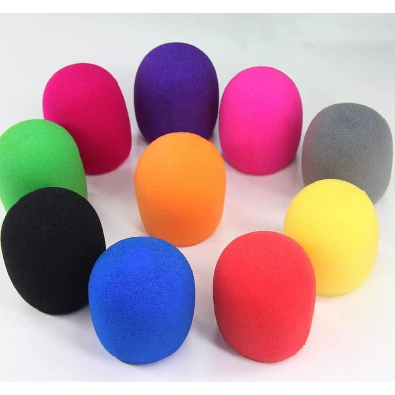10 Fundas de Micrófono Amarillas de Espuma Dahszhi 73x60mm