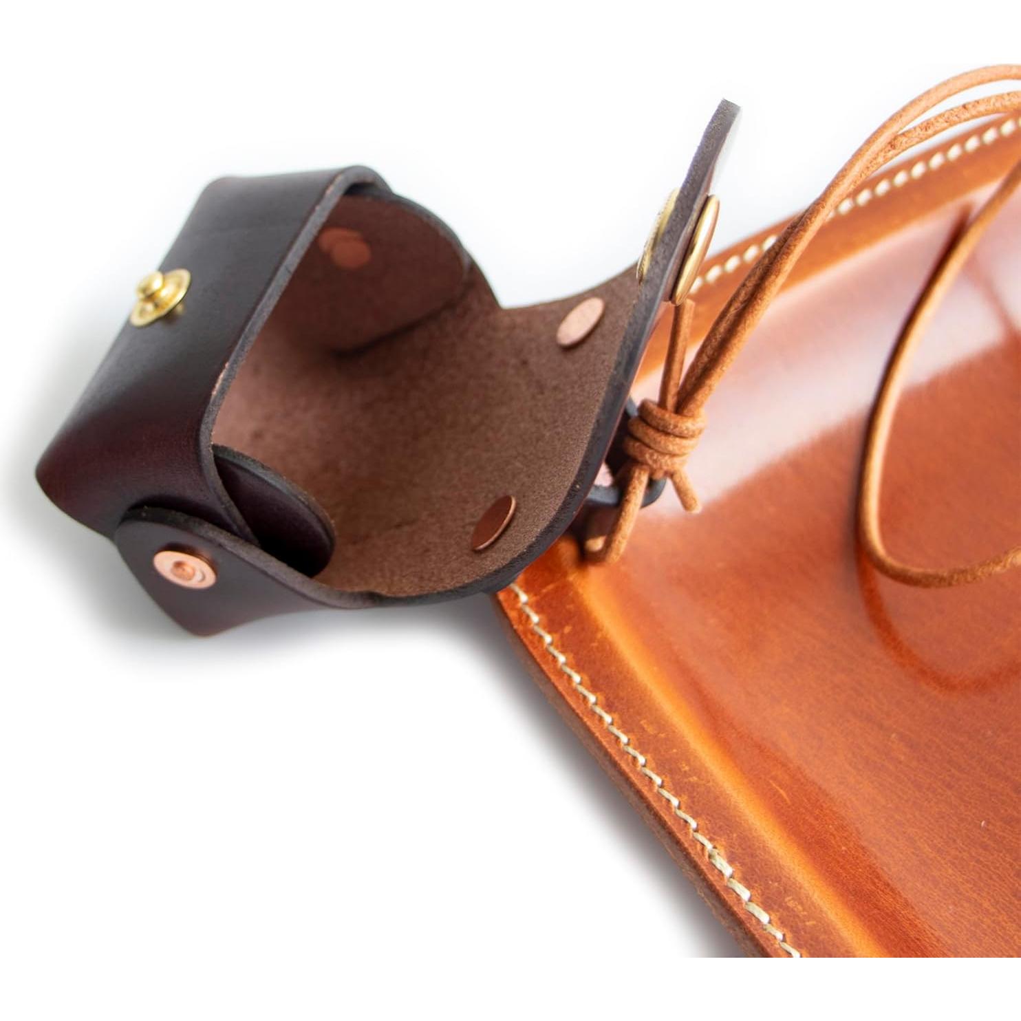 Estuche de Auriculares de Cuero Vintage Yanfang - Café