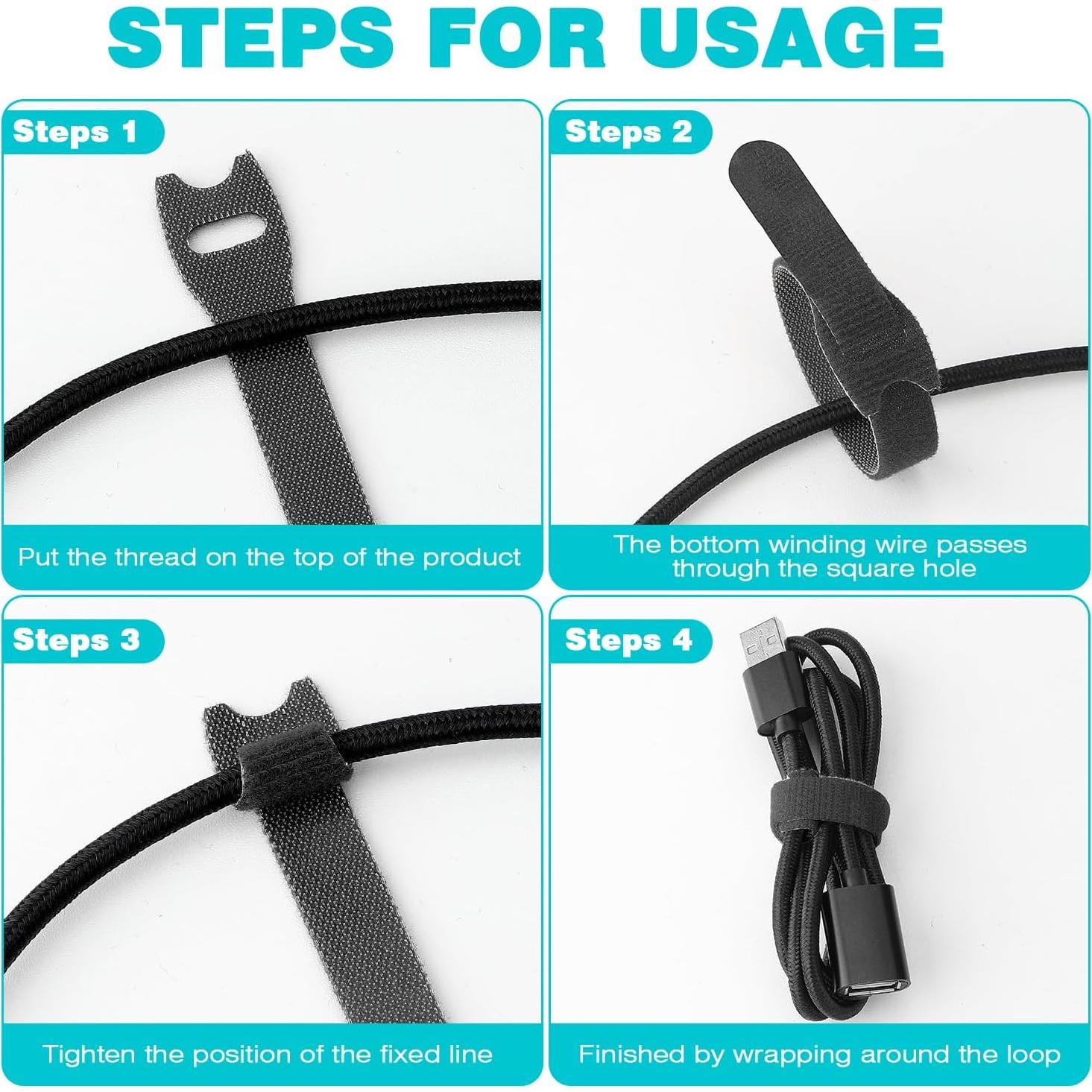 120 Bridas Reutilizables para Cables SAISN Nylon 15-20 cm